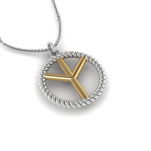Gold and Silver Peace Sign Necklace
