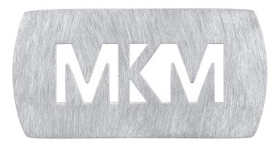 Brushed silver MKM logo