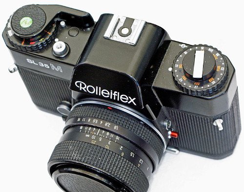 Black Rolleiflex camera