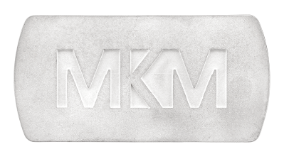 Brushed sterling silver MKM logo 399x224