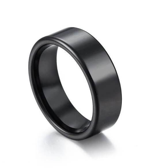 Black chrome wedding band