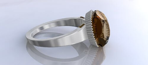 Silver ring designed with CAD