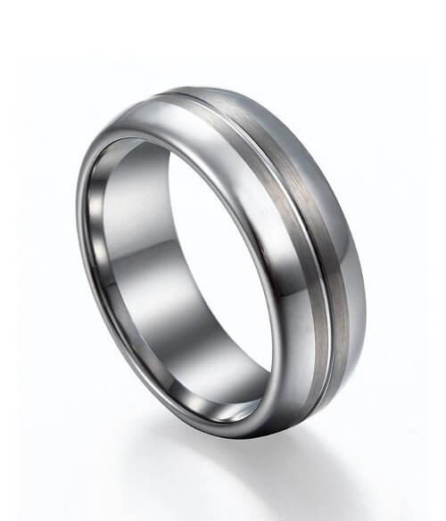 Silver satin finish comfort fit band