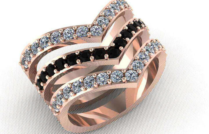 Diamond rose gold ring