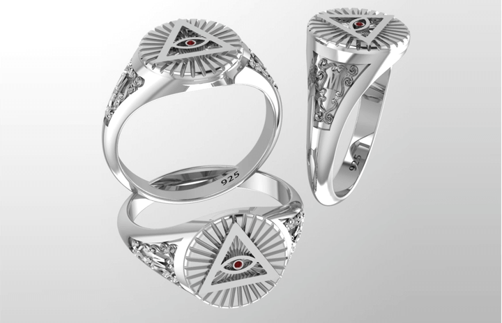 Eye of Providence silver ring